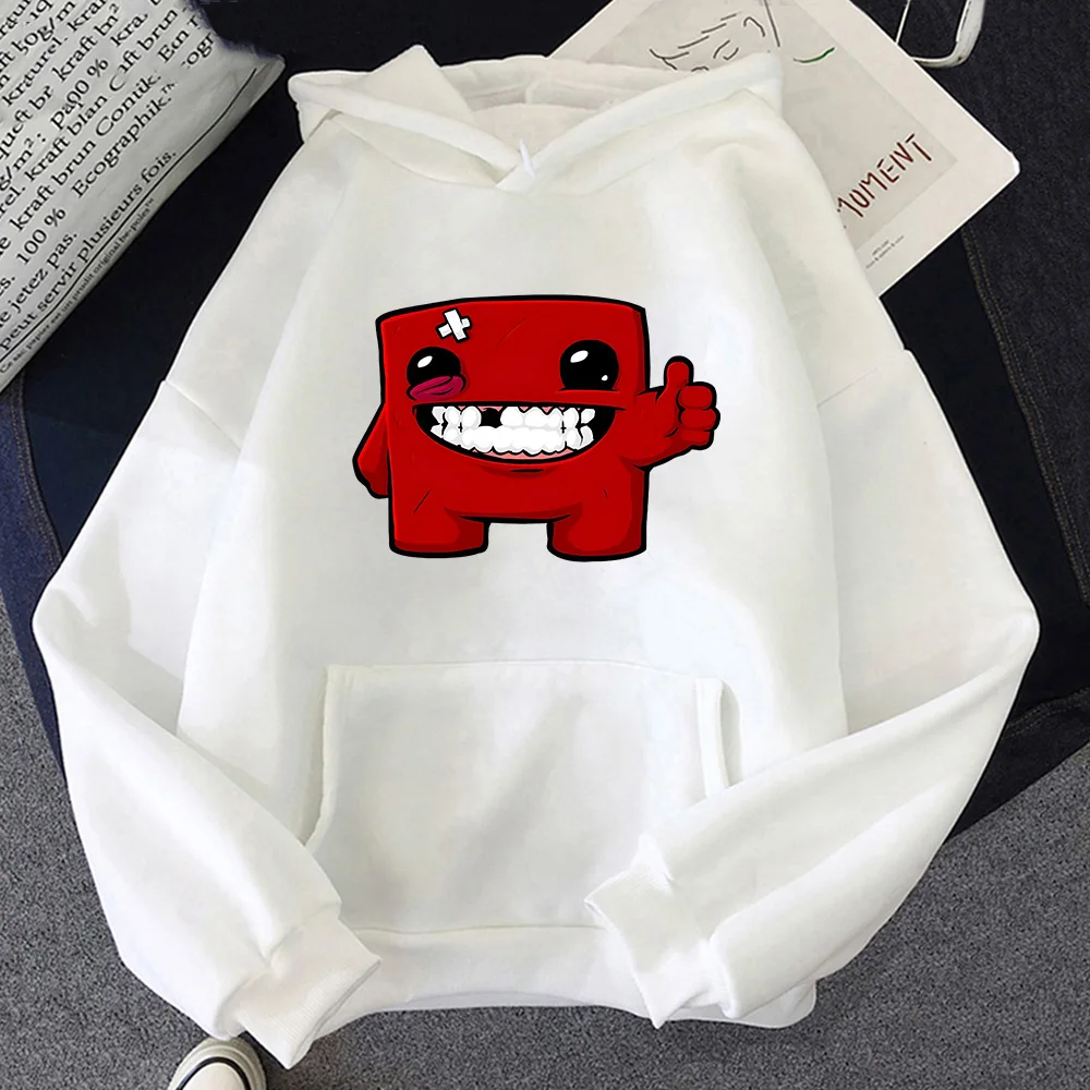 

Super Meat Boy Cute Cartoon Character Print Hoodies Men/women Causal Long Sleeve Pullovers Loose Comfortable Fleece Sweatshirts