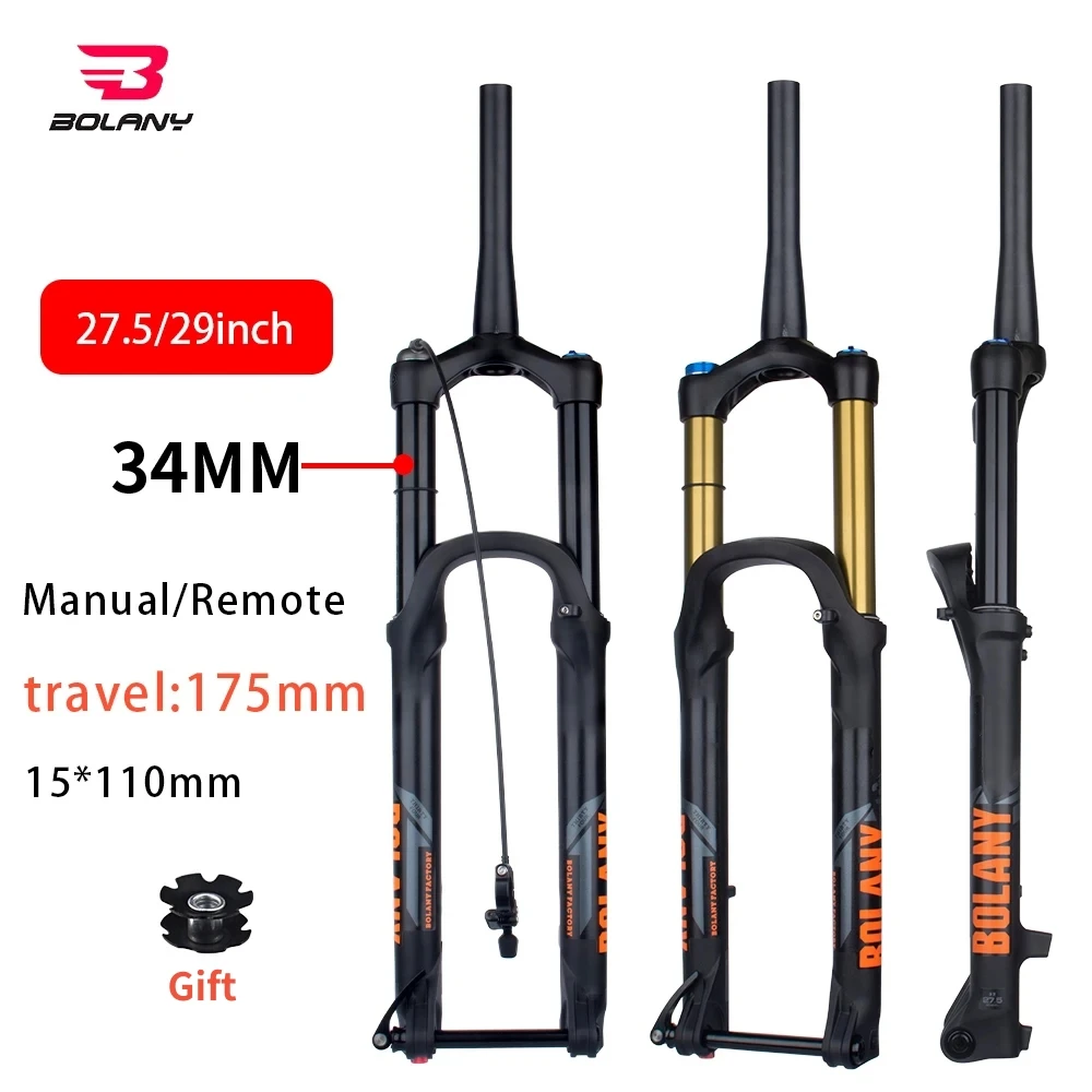 

BOLANY 27.5 29 Inch Mountain Bike Air Suspension Fork Boost 15*110mm XC DH AM Downhill Bicyle Fork 175mm Travel Rebound Adjust