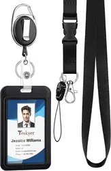 Premium Badge Holder Set with Heavy Duty Reel and Detachable Lanyard (3 PCS)