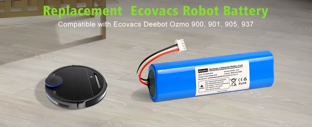 6800mAh Replacement Battery for Ecovacs Deebot Ozmo