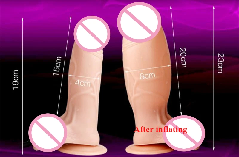 Inflatable Dildo Tpe Silicone Simulated Penis Air Inflation Dick Female Vaginal Expander Adult Sexual Product Anal Dilatation
