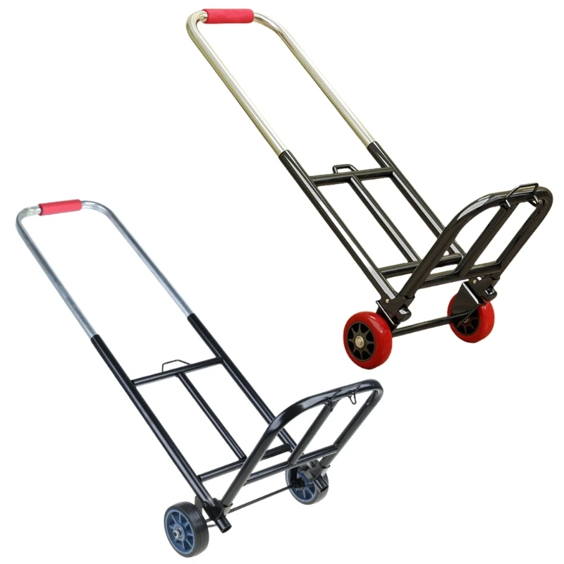 Easy Storage Rolling Crate Garden Cart Portable Fold Up Handcart with Strong Load Capacity for Moving and Groceries