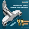 150MM Rainfall Thermostat Bathroom Shower Faucet Set Handheld Booster Showerhead Wall Mounted Brass Bath Hot & Cold Mixer Taps 2