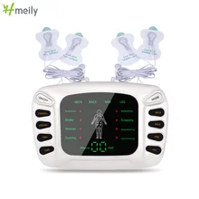 

8Mode Electrical Muscle Stimulator EMS Physiotherapy Electrode TENS Machine Shock Wave Pulse Massager Pads Body Best Pain Relief