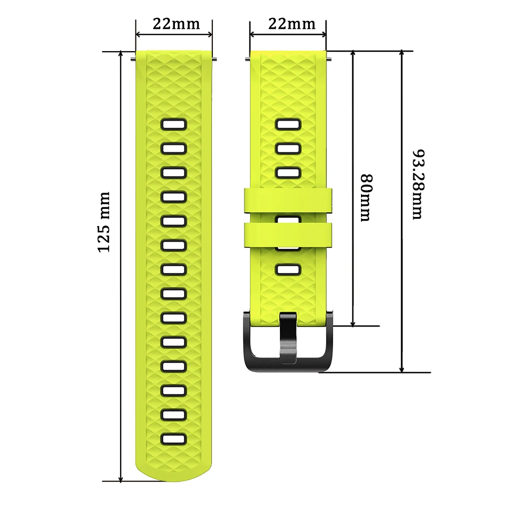 Silicone Sport Wristband - 22mm Watch Strap