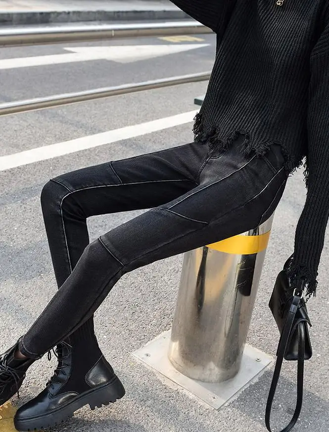 

Black Jeans Women's 2022 Spring And Summer High-waisted Korean Pants Slim All-match Pencil Pants With Small Feet Ropa Mujer
