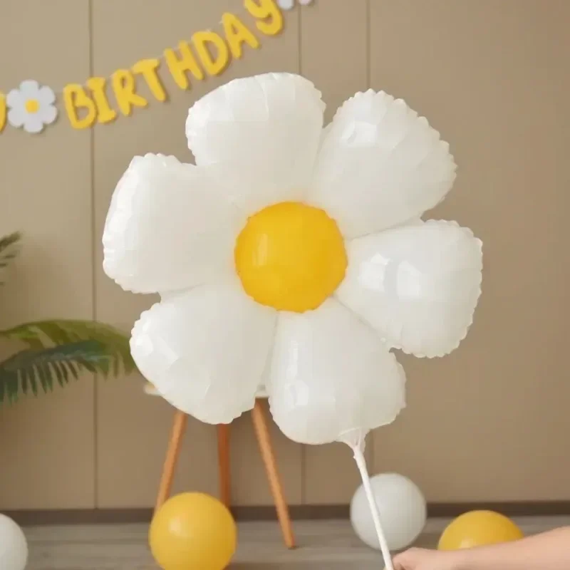 White Daisy Flower Balloon Multi Size Sunflower Foil Balloons Helium Ball 10/1PCS Children Birthday Party Baby Shower Decoration