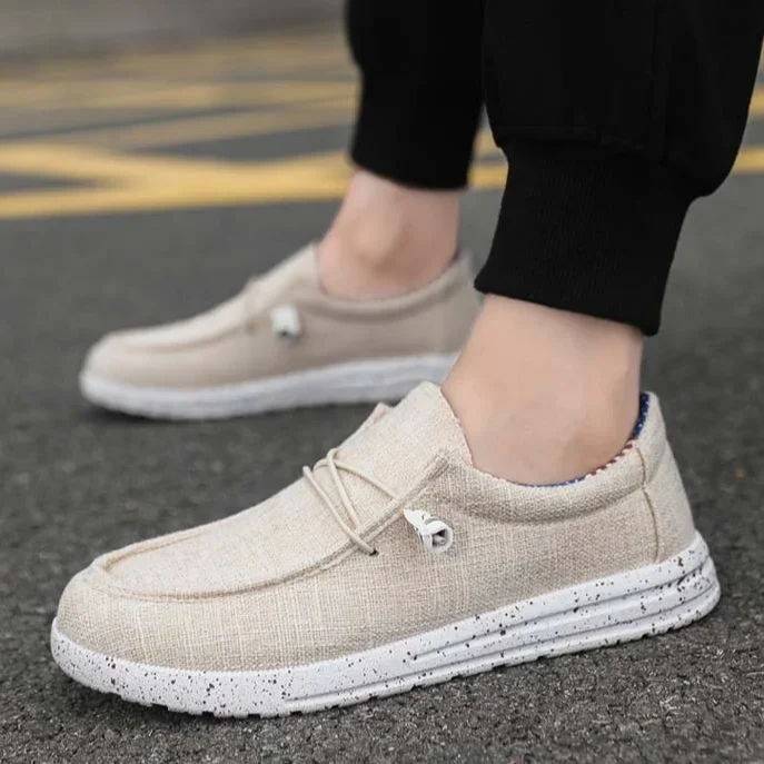 Loafers Men Canvas Shoes for Men Walking Shoes Breathable Slip on Flats Vulcanized Shoes Outdoor Light Men's Driving Footwear 5