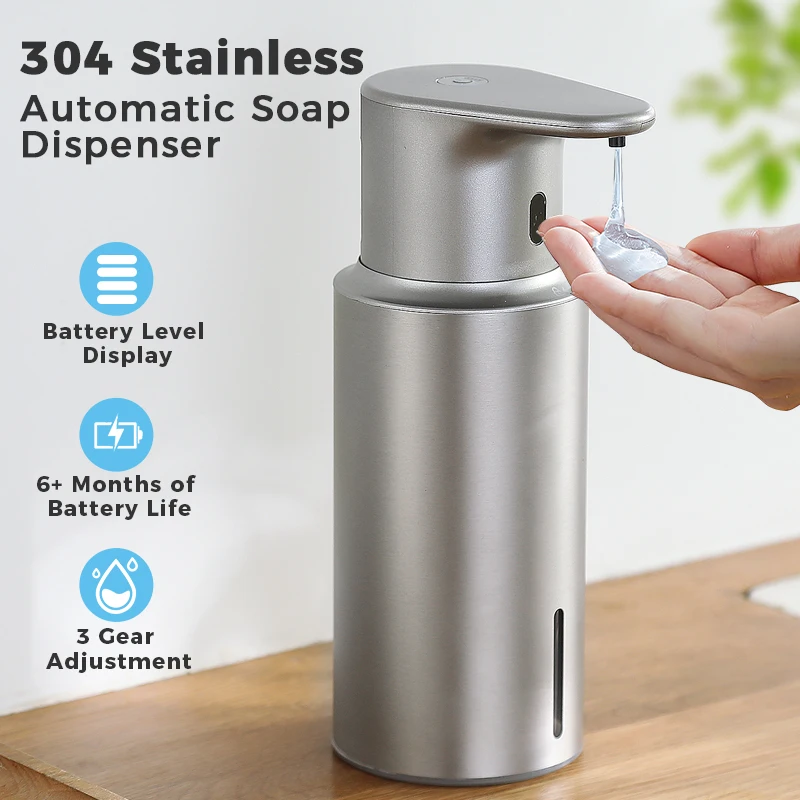 480ml automatic sensor soap dispenser with 304 stainless steel finish