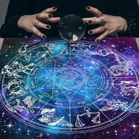 12 Constellations Tarot Card Tablecloth Altar Cloth Sun Moon Starry Sky Tarot Tablecloth For Spread Tarot Reading Cover Decor 2