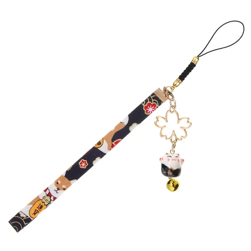 حبل قصير ياباني لجرس القط المحظوظ للهاتف المحمول ،...