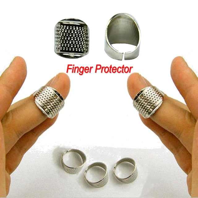 Hand-Working Sewing Thimble Metal Finger Shield Ring Leather Finger  Protectors Thimble Rings for Knitting Quilting DIY Craft - AliExpress