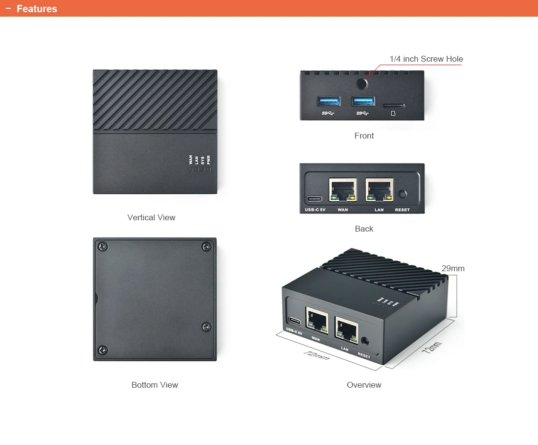 NanoPi R4S Kit & Combo 4G LPDDR4 RAM, Rockchip RK3399, Dual Cortex-A72+Quad Cortex-A53, Mali-T864 GPU, 2xGigabit LAN, OpenWRT, Debian Single Board Computer