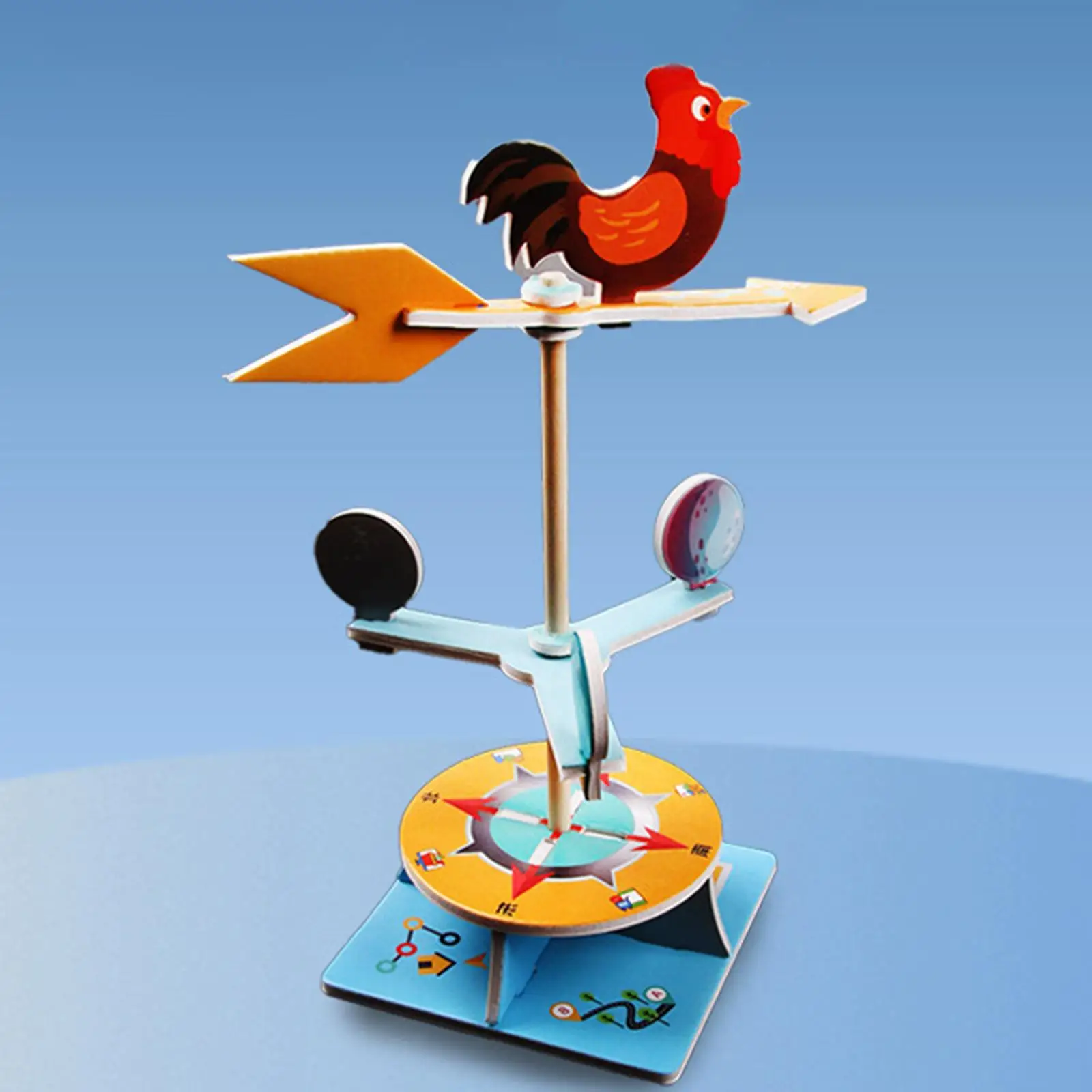 

Weather Vane with Rooster Weather Direction Handicrafts Physics DIY Crafts Educational Toy for Kids Teens Teaching Prop Children