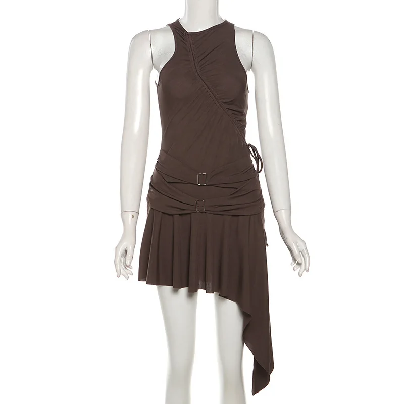 Nibber 2024 Autumn Fashion New Party Queen Sweet Gentle Cute High Street Elegant Mature Sexy Women'S Sleeveless Pleated Dress