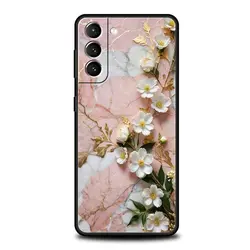 Elegant Flower Marble Design Soft TPU Phone Case Cover - Galaxy S20 FE (A7)