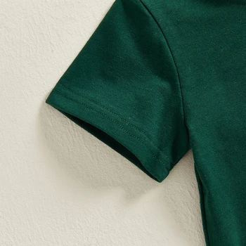 Toddler Boy Summer Outfit Dinosaur Print Short Sleeve T-shirts and Denim Shorts 2 Piece Set for Baby Boys 2