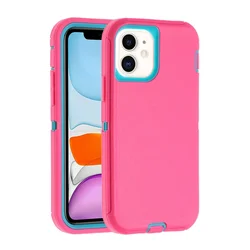 Heavy Duty Armor Original Shockproof Hybrid Phone Cover - iPhone 13 (Pink lightblue)