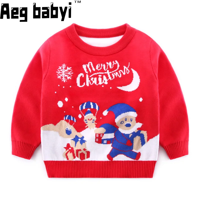 

Christmas Sweater Autumn Winter Children Clothing Baby Girls Boys Knitwear Pullover Knitted Sweater Kids Party Sweaters 1-7Y