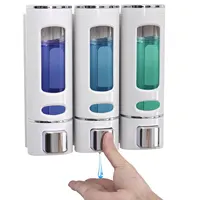 2/3 หัวเครื่องจ่ายสบู่ติดผนังกาวห้องน้ําแชมพูล้างมือของเหลว Conditioner คอนเทนเนอร์ 6