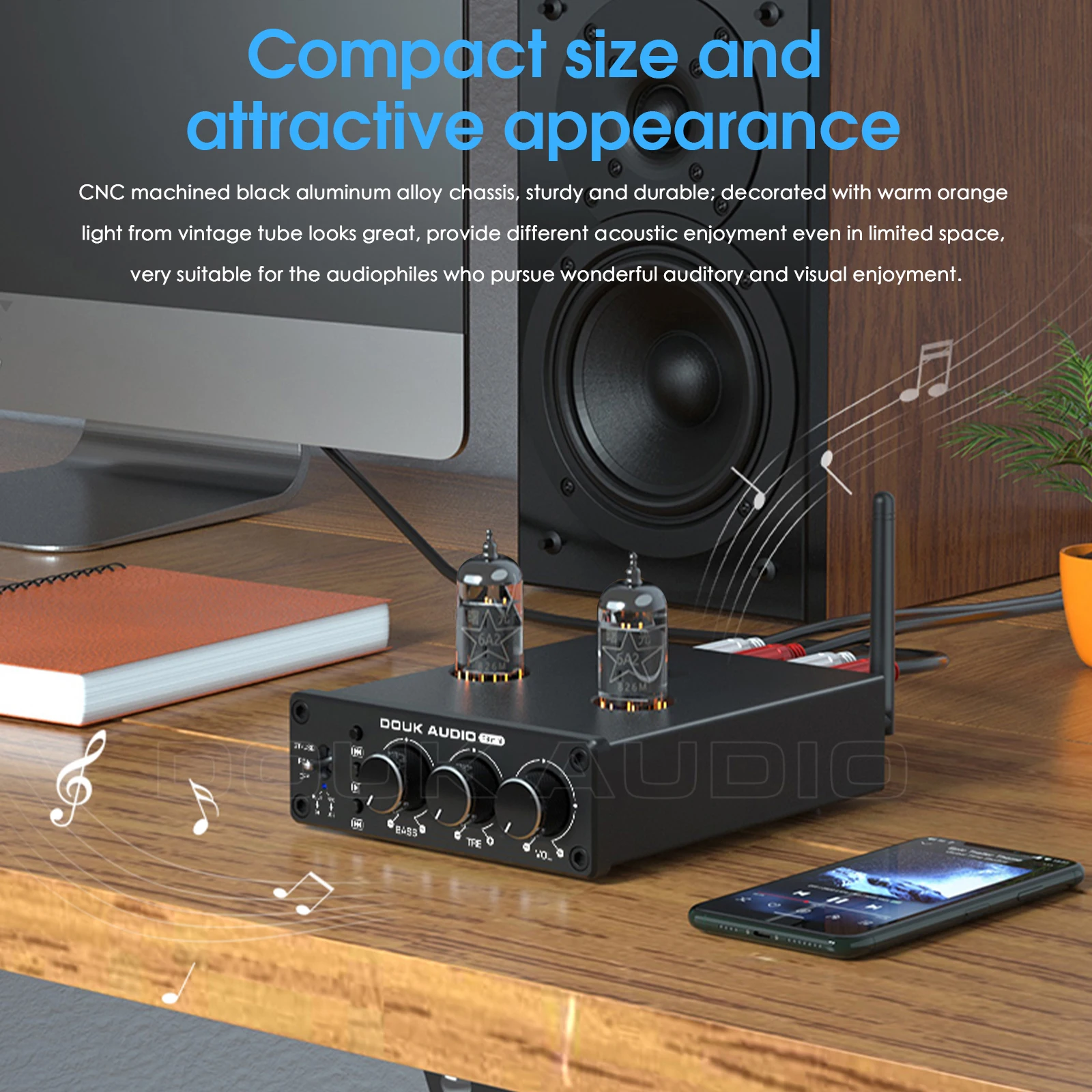 alta fidelidade bluetooth 5.0 áudio estéreo pré-amplificador