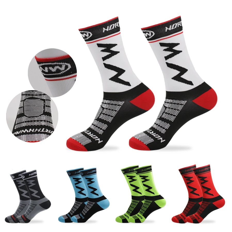 1/5pairs Professional Cycling Socks Breathable Sweat Absorbing Football Basketball Socks Quick Dry Elastic Training Socks