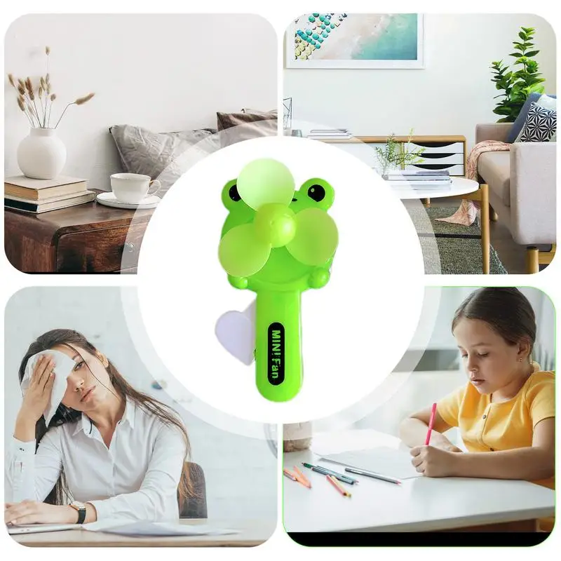 Summer Mini Portable Hand Pressure Fan Cartoon Handheld Manual Fan Children Toys for Indoor Outdoor Use
