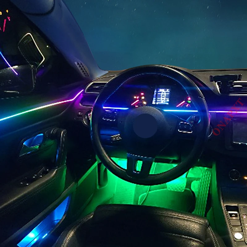 

Universal Decorative Neon LED Bar For Lexus IS NX ES For Benz F10 F32 F01 For Audi A3 Atmosphere Strips 256 Colors Ambient Light