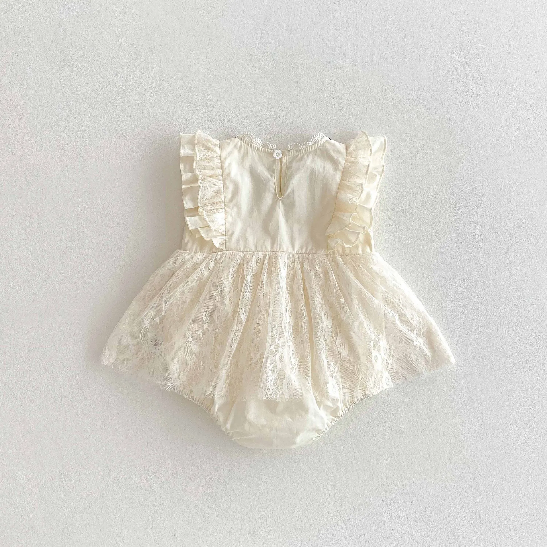Baby Girls Summer Thin Bodysuit Jumpsuit Lace Skirt