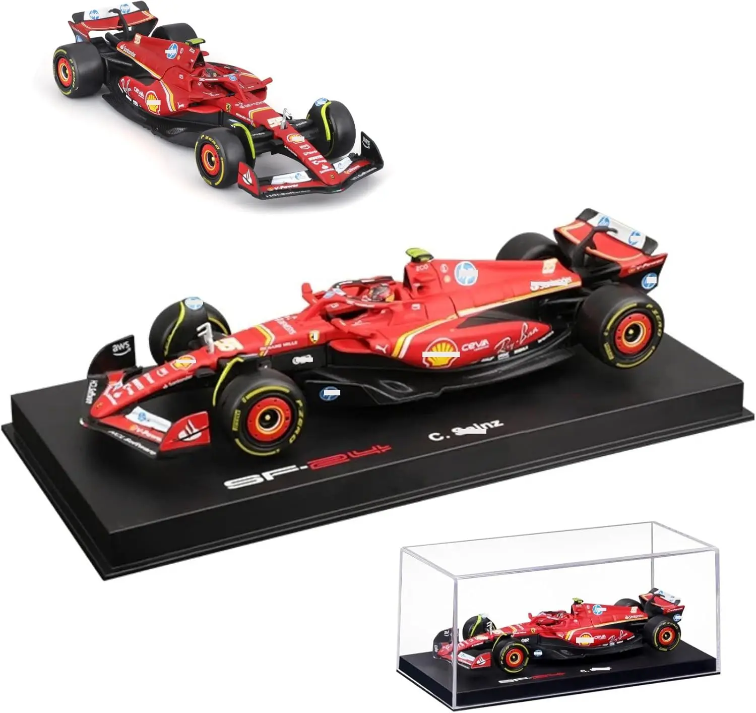 SF25  44  16 모델카 BBURAGO 페라리 SF24 F1 모델, 스케일 1:43 2024, 16  합금 고급 차량 크리스마스 및 생일 수집품