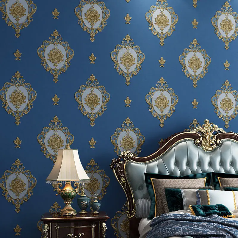 Victorian Navy Blue Wallpaper