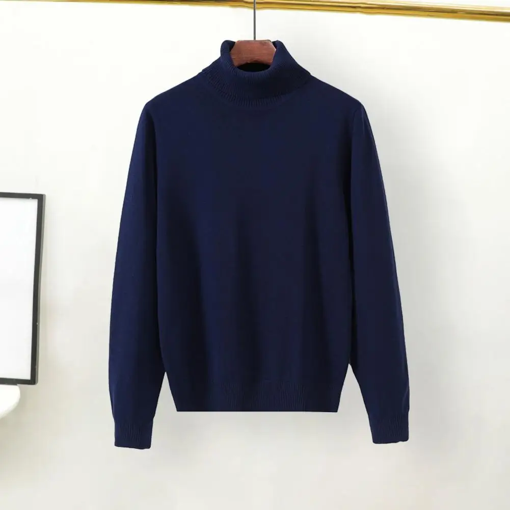 

Solid Color Men Pullover High Neck Turtleneck Pullover Sweater for Men Solid Color Knitwear for Autumn Winter Long for Foreign