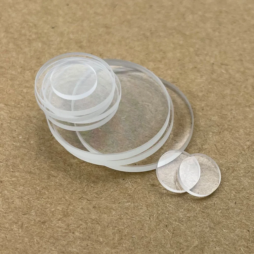 Set of 2 Round Flat Glass Lenses for LED Flashlights - Multiple Sizes