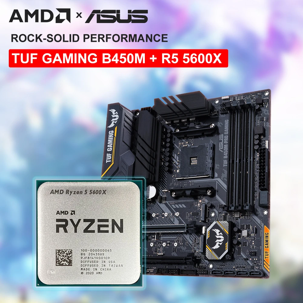 Amd New Ryzen 5 5600x R5 5600x Cpu + Asus Tuf B450m Pro Gaming