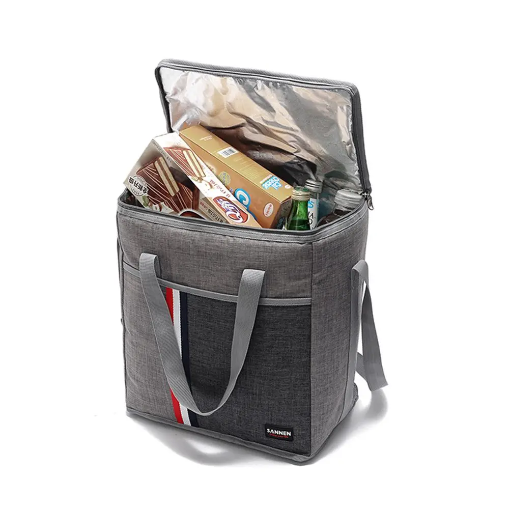 Portable Travel Thermal Insulated Aluminum Film Inside Handbags Oxford Cloth Food Storage Box Lunch Bags Cooler Bag Picnic Bag