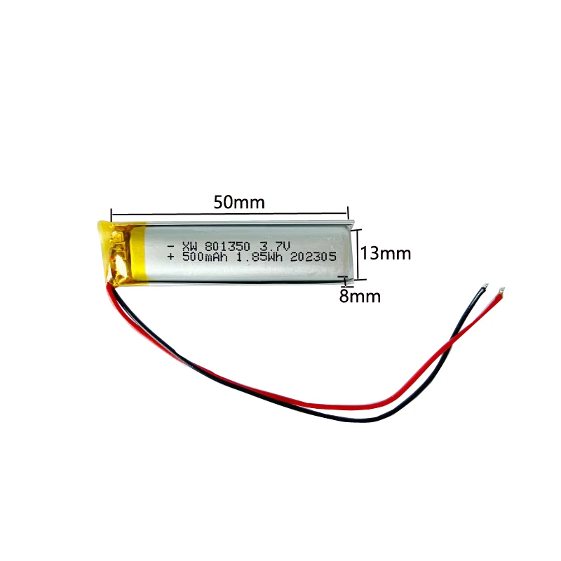 

3.7v 801350 500mah Rechargeable Lithium Lipo Batteries For Bluetooth Speaker Recording Pen Electric Toothbrush Self