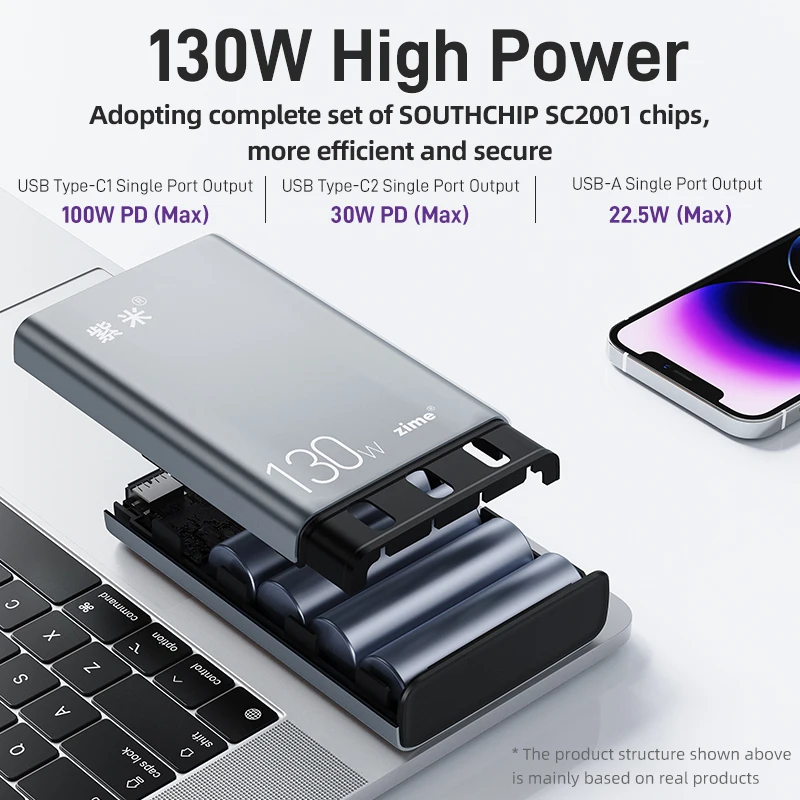 Batterie externe 20000mAh PD 65W pour ordinateur Portable, chargeur en lot  pour USB C MacBook Air 65W - AliExpress