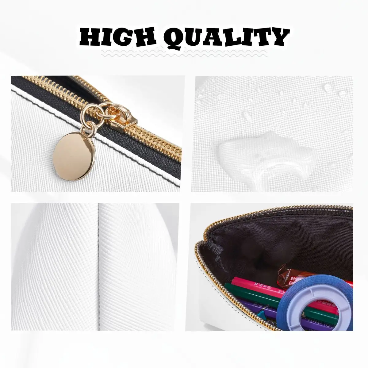 Retro Leopard Triangle Pencil Case Jungle Animal Print Girls Boys College Zipper Pencil Box Kawaii Leather Pen Bag 3