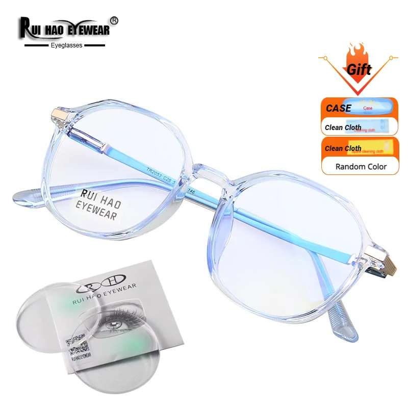 

Rui Hao Eyewear Brand Prescription Eyeglasses Rectangle Glasses Frame Fill Resin Lenses Myopia Reading Progressive Spectacles