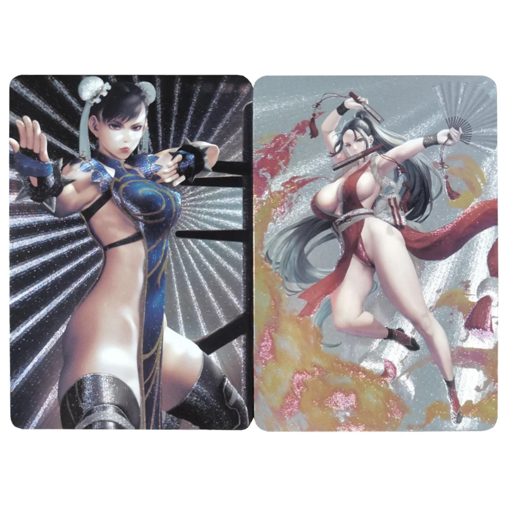 

2 модели Аниме ACG Обнаженная одна карта грубая вспышка Mai Shiranui Chun-Li Классический Аниме искусственные Подарочные игрушки