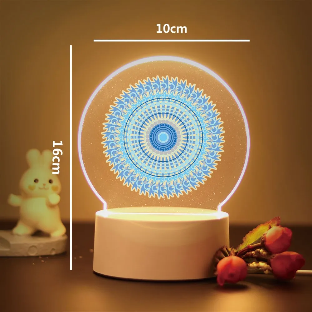 어린이 방 장 핫 만다라 3D 환상 아크릴 램프, 어린이 생일 선물, 1 개