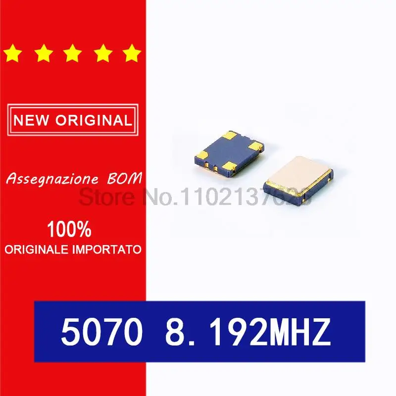 100 original Active chip crystal oscillator OSC 5*7 50707050 8.1920m 8.192mhz 8.192m 3.3V