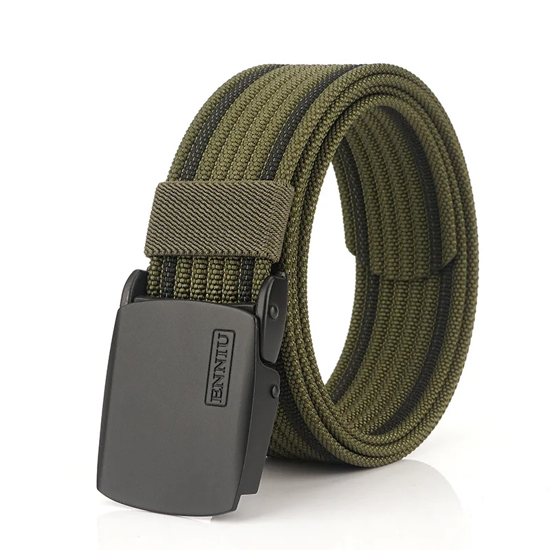 Men's Tactical Belt - Heavy-Duty Nylon Canvas with Metal Buckle, Perfect for Outdoor Sports and Training