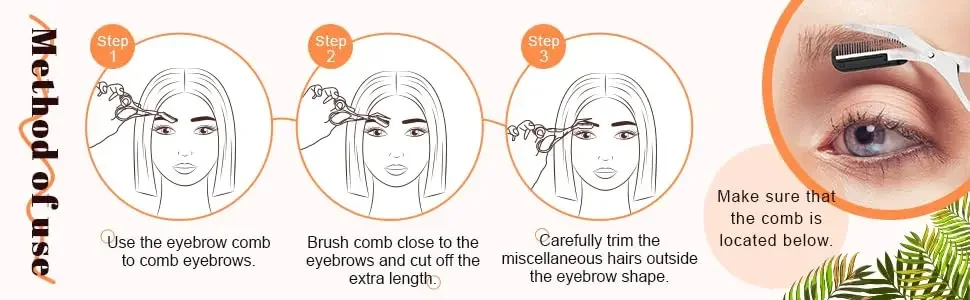 Description Picture 3 of itemEyebrow Trimmer Scissor Beauty Products for Women Eyebrow Scissors with Comb Eyebrow Shaver Makeup Tools Beauty Scissors