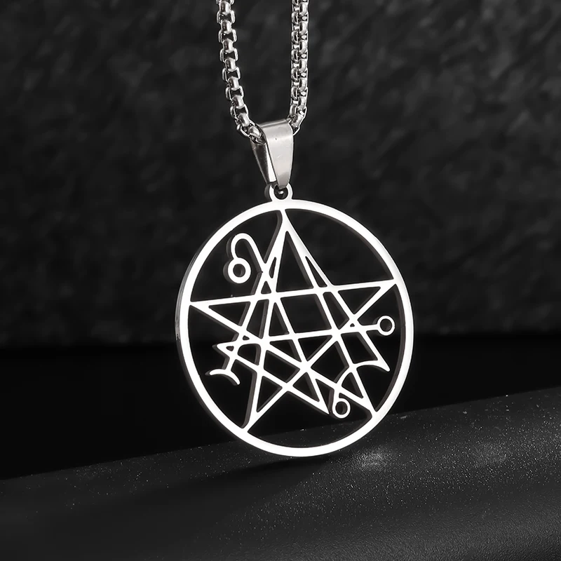 

Necronomicon Stainless Steel Necklace Men Satanic Pendant Lovecraft Music Band Jewelry