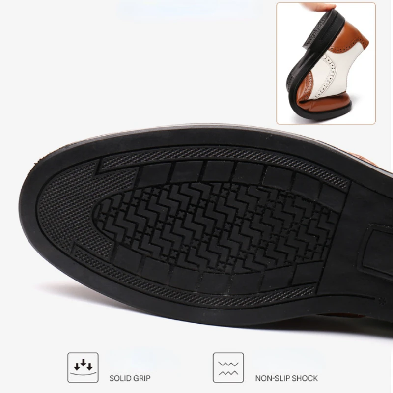 Luxury Men Brogue Shoes High Quality Lace-Up Dress Shoes Men All Match Oxford Shoe Fashion Point Toe Party Wedding mens brogue shoes