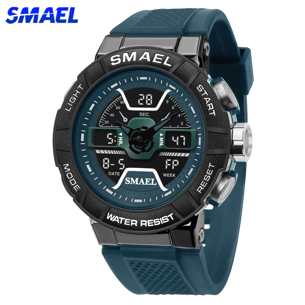 

SMAEL Top Luxury Brand Mens Sport Wrist Watch Quartz Analog LED Digital Clock Man Military Waterproof Wristwatches for Male 8067