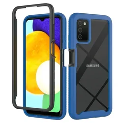 Shockproof Crystal Hybrid Armor Phone Case for Samsung M12 (Dark blue)