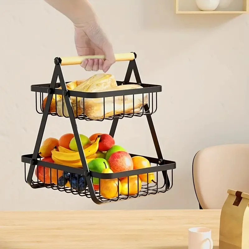 2/3 Tiers Storage Rack Multi-Purpose Fruit And Vegetable Basket Countertop Storage Shelf for Bathroom Home and Kitchen Organizer 4