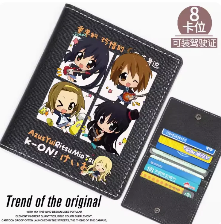 Anime K-ON！ Akiyama Mio Hirasawa Yui Fashion Wallet PU Purse Card Case Multi Card Hasp Money Bag Cosplay Gift B056